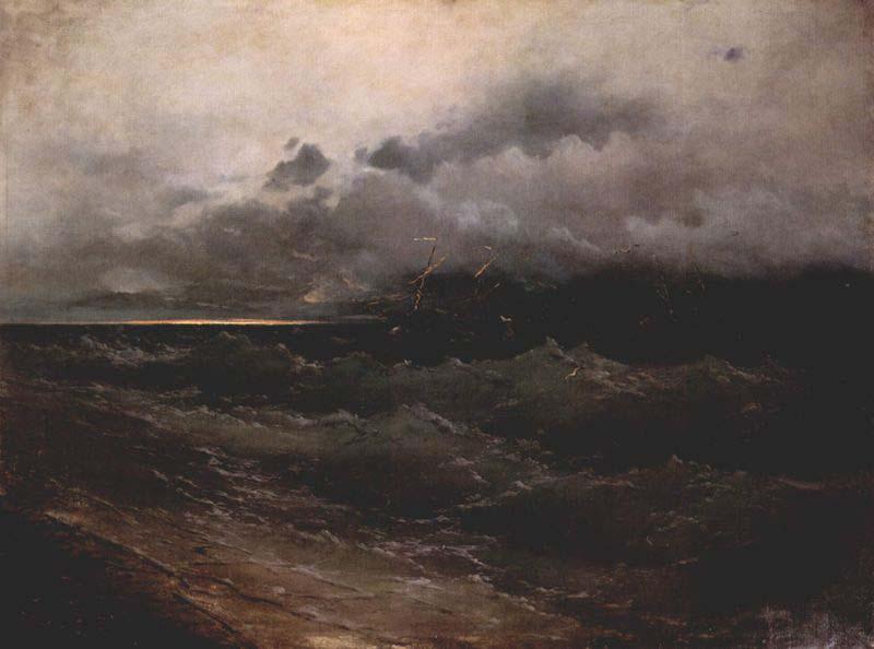 unknown artist Schiffe in stormischer See, Sonnenaufgang oil painting image